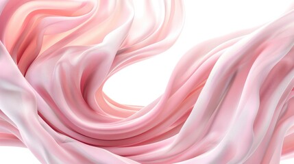 Obraz premium Minimalist design with pastel pink waves on white