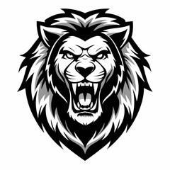 Modern lion angry head vector