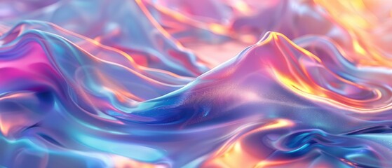 Obraz premium Holographic Silk Fluidity