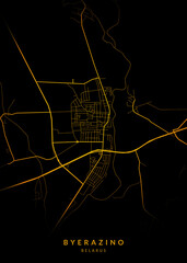 Byerazino City Map Poster Minimalist - Byerazino City Modern Wall Art Home Decor Ready to Printable
