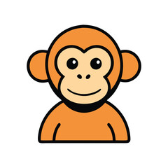  cute monkey icon vector illustration