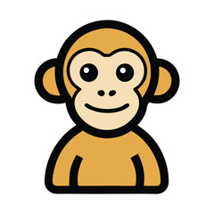  cute monkey icon vector illustration