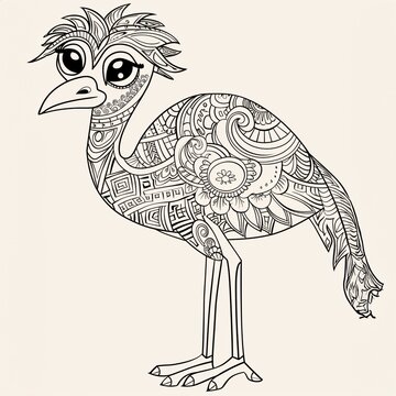 recommend clip art: Emu Big Bird - A Drawing Of A Bird