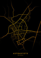 Astravyets City Map Poster Minimalist - Astravyets City Modern Wall Art Home Decor Ready to Printable
