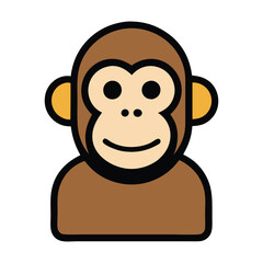  cute monkey icon vector illustration