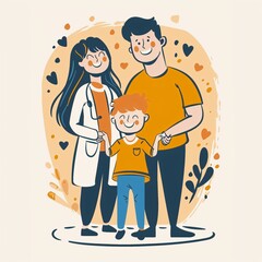 A parent - A cartoon of a family