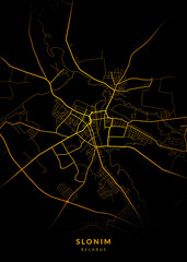 Slonim City Map Poster Minimalist - Slonim City Modern Wall Art Home Decor Ready to Printable
