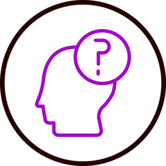 Thinking Vector Line Purple Circle Black