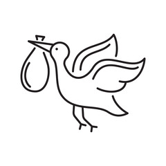 Baby shower Icons. Simple line art style icons pack. Vector illustration