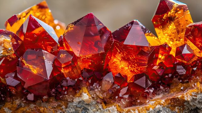 Rough red ruby crystal. Natural gemstone for jewetry. The concept of geology or mineralogy. Illustration for banner, poster, cover, brochure or presentation.