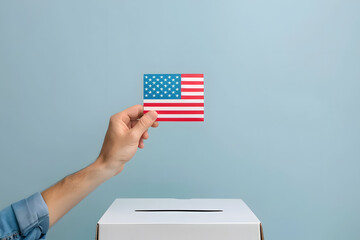 A male hand holding a ballot paper during elections