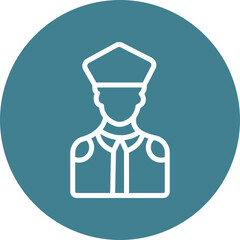 Police Vector Line White Circles Multicolors