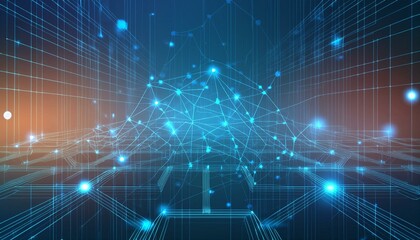 Abstract digital background. Can be used for technological processes, neural networks and AI, digital storages, sound and graphic forms, science, education, etc.