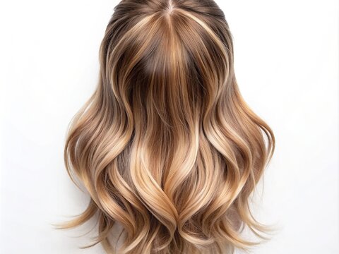 Human hair balayage color topper for V-shaped hair extensions.