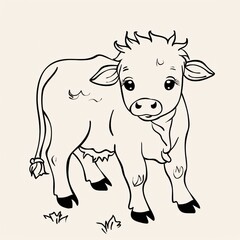Fototapeta premium Cow - A Drawing Of A Cow