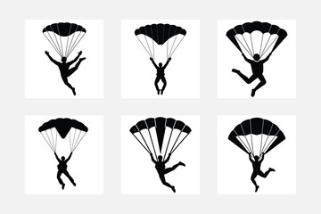 Skydiving icon vector art design set