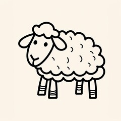 Sheep Bold And Very Easy Coloring Pages For Kids - A Black And White Drawing Of A Sheep
