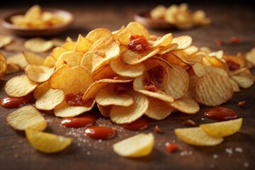 All-Dressed Chips: Potato chips seasoned with a combination of flavors, including barbecue, ketchup, salt, and vinegar.

