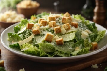 Caesar Salad: A salad made with romaine lettuce, croutons, Parmesan cheese, and a Caesar dressing.

