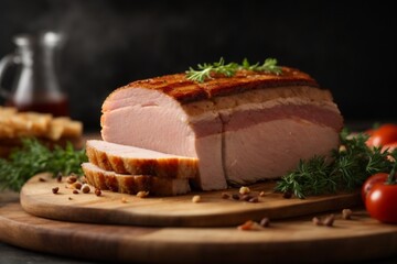 Canadian Bacon: Cured and smoked pork loin, similar to back bacon, often used in breakfast dishes and sandwiches.

