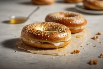 Montreal-style Bagels: Smaller, denser bagels with a slightly sweet flavor, often boiled in honey-sweetened water before baking.

