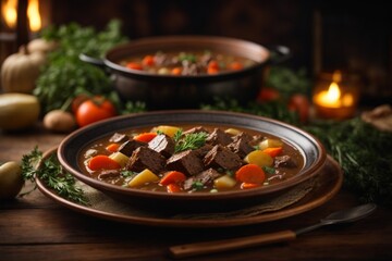 Moose Stew: A hearty stew made with moose meat, vegetables, and broth.

