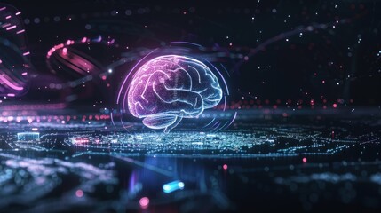 Fototapeta premium Digital Brain Network, AI Concept