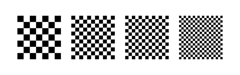 Fototapeta premium Staggered Cubes Set Icons. Silhouette style. Vector icons.