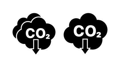 CO2 Carbon Dioxide Icons. Silhouette style. Vector icons.