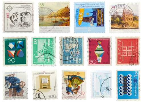 Variety of stamps collection - Ready to use Premium PNG Cutout Isolated image