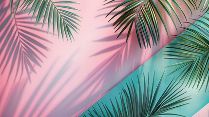 Summer abstract palm leaves background