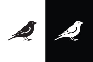 Bird icon. Vector elements for design. Bird icon, silhouette, logo on white background