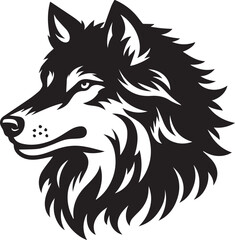 Fototapeta premium wolf black art illustration 