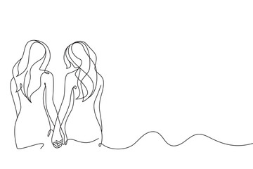 Positive circle of friends, simple line art style vector