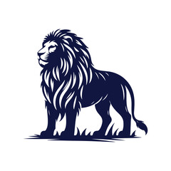 Vector Lion silhouette design illustration template	