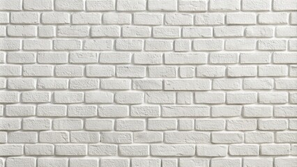 Clean white brick wall texture with subtle mortar lines and soft shadows, perfect for use as a neutral background or repeating pattern design element.