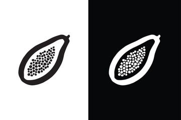 Papaya icon silhouette design. Papaya icon vector illustration design