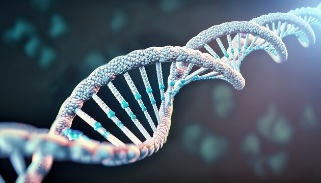 dna strand in dna, DNA digital, sequence, code structure with glow. Science concept and nano technology background