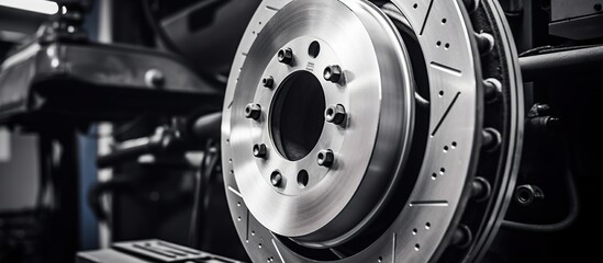 Vehicle disc brakes for repair.