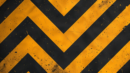 Grunge Orange Yellow & Black Geometric Chevron Pattern with Industrial Vibes