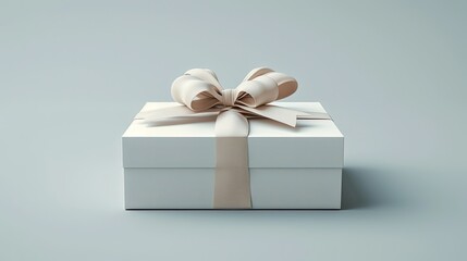 Elegant white gift box with a satin ribbon bow, perfect for celebrations, birthdays, anniversaries, and special occasions.