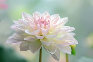 Obraz premium Delicate Flower with White and Pink Petals Capturing Natural Beauty and Elegance in Serene Floral Visual