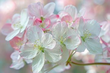 Fototapeta premium Beautiful White and Pink Flower Creating Harmonious Tranquil Floral Scene Showcasing Natural Beauty