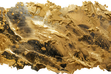 Large gold foil paint texture with a transparent background