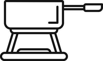 Simple line icon of a camping stove, ideal for representing outdoor cooking