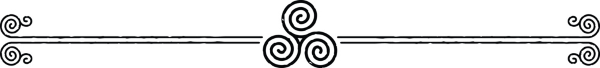 Double Line Celtic Spiral and Triskele Header Graphic