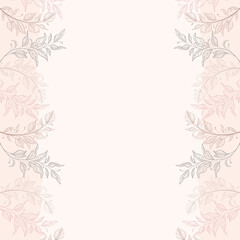 Modern elegant floral foliage background wedding invitation design