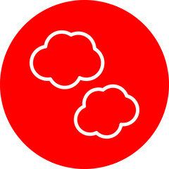 Cloud Vector Line White Circle Red
