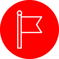 Flag Vector Line White Circle Red