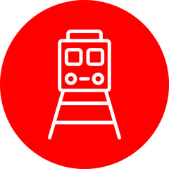 Naklejka premium Rail Vector Line White Circle Red